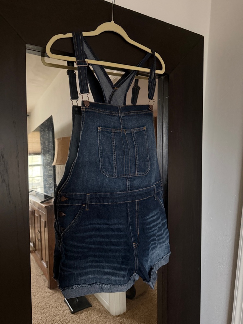 NOBO Dark Blue Denim Overalls with Front Patch Pocket